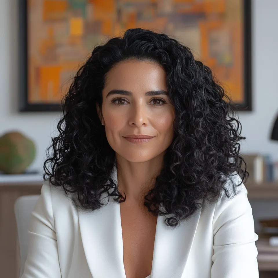 Teresa Carvalho numa reunião de trabalho